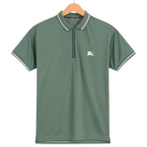 Olive Green Burberry Textured Dri-Fit Polo!